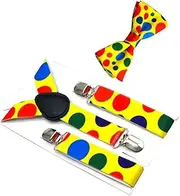 Mipcase 1 Set Dot Bow Tie Belt Pants Suspender Pants for Boys Colorful Dot Suspender Bow Tie Carnival Clown Costume Kid Suspender Bow Tie Hallow Work Child Metal Suspenders Wedding