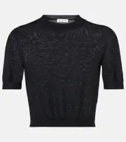 [Alaia] Alaïa Cropped cashmere top AU 16 black