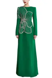 [TRACY STUDIO] BLOOM MAJESTY GOWN GREEN XXL