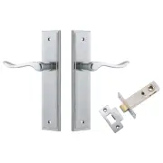Stirling Lever Stepped Backplate Passage Kit Brushed Chrome