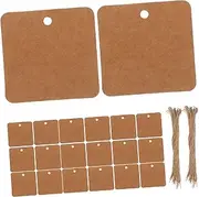 AUTSUPPL 200pcs Kraft Paper Tags: Party Present Tags with String - Blank Hang Label for Clothing Jewelry and Holiday Present Wrapping