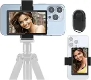 OmniMaster Phone Vlog Selfie Monitor Screen, Magnetic Phone Holder Clip Mount, Using Rear Camera for Selfie Vlog Live Stream TikTok, Instagram, YouTube, iPhone & Android Phone Compatible