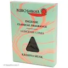 “Krishna Musk” Incense Cones (1 Packet) Auroshikha Brand (14 Cones)