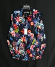 Robert Graham KATAZOME Embroidered Multicolor on Black XL $348 NWT X-Large