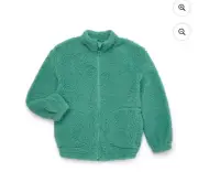 Wonder Nation Boy's High Pile Fleece Zip Up - Green - NWT - Large