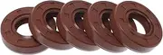 X AUTOHAUX Universal Oil Seal TC Double Lip W Steel Spring Seal Ring Rotary Shaft Seal 17x35x8mm High Pressure FKM Rubber Brown 5 Pcs
