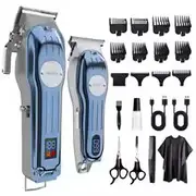 Professional Combo Kits Electric Hair Clipper Powerful Hair Trimmer for Men Rechargeable Cordless Hair Cutting Machine for Barber