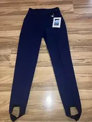 Vintage Obermeyer Ski Pants Womens Navy Blue Stirrup Snow Wool Blend Size 6 Long