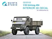 1:35 Decal Unimog 404 3D-Printed & colored Interior Quinta QD35102 (for ICM)
