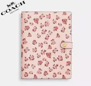 NWT Coach Notebook With Rosette print Gold/pink/Blush Multi/refillable