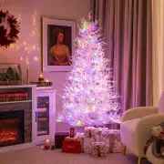 Costway185CM Pre-Lit Artificial Christmas Tree with 11 Lighting Modes