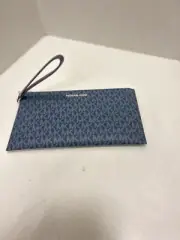 MICHAEL KORS WOMEN LARGE TOP ZIP POUCH WRISTLET WALLET CLUTCH BAG PURSE ADMIRAL