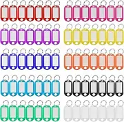 Plastic Key Tags 220 Pcs, 10 Colors Key Tags with Split Ring Label Window, Key ID Tags for Name Tag, Key Chain Tag, Luggage Tags