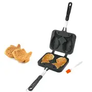 Taiyaki Fish Shape Cake Pan Waffle Cake Maker Pan Fish-Shaped Pancake Double ...