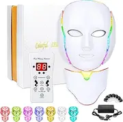 [18FTRabbit] LED Face Màsk (model FM-01), 7 Color LED Face Màsk Light Theràpy, Skin Care Màsk for Face and Neck both beauty salons and home