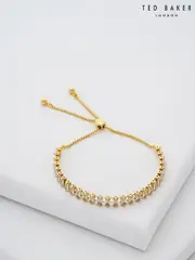Ted Baker Gold Tone Isabela Crystal Baguette Adjustable Bracelet (E76503) | $115