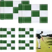 6 Pcs Checkered Golf Flags 8x6 Inch – 420D Nylon Portable Training Target Flag with Tube Inserted Mini Practice Putting Green for Garden Yard Indoor Outdoor（Green and White）
