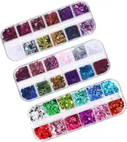 ARTSEWPLY Nail Glitter Sequins False Nails Art Stickers Decorations Manicure Glitter DIY Set