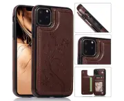 Iphone 14 Pro for Leather magnetic closure flip case-Brown