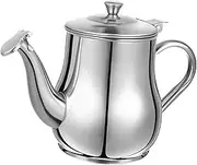 ULTECHNOVO 18Oz Stainless Steel Oil Pot with Fine Mesh Strainer Cooking Oil Container with Sprout Lid for Easy Filtration and Safe Storage for Kitchen Use