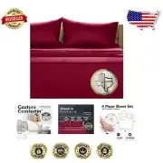 1500 Thread Count Luxury Egyptian Cotton Sheets - California King Size, Burgundy