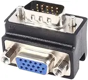 XYWHPGV VGA HD15 15-Pin Male to Female M/F 90 Degree Connector Adapter Black(eb715 2cba7 06574 6906c 5b31f 6bff0