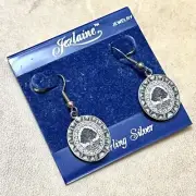 Jezlaine New Sterling Silver Pierced Earrings, Tree Of Life Boho Vintage Dangles