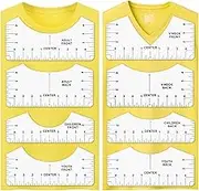 T-Shirt Ruler Guide - 8 Packs Alignment Tool for Vinyl Press - Acrylic Craft Calibration Template - Centering Design Guide for Fabric Cutting - Durable & Flexible