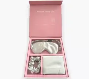 SlipFabric Mulberry Pillowcase 50X75cmGiftSet Scrunchy&EyeMask DualSide Silk