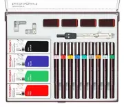 Isomars Waterproof Drawing Ink Fineliner Technical Drawing Pens Stands Set Of 9
