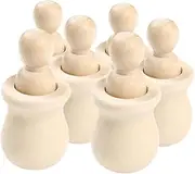QUMIIRITY Create Your Own Decorative Wooden Dolls 6 Pack DIY Craft Set Unfinished Wooden Peg People for Boys and Girls Teens Adults