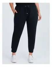 [Taking Shape] Cotton Active Zip Trim Jogger in Black