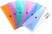 ERINGOGO 6 Pack Plastic Document Bag File Holder Envelope Folder for School Office Home Sturdy Random Color
