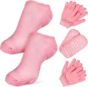 2 Sets Spa Moisturizing Socks Bath Mitt Lotion Socks Foot Skin Socks Moisture Enhancing Socks Paraffin Wax Mittens Moisturizing Sleeping Moisturizing Cover Gloves Cotton Hand Gel