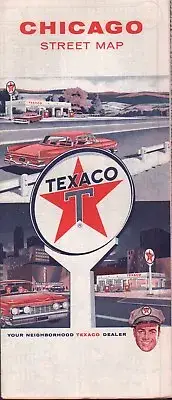 1960 Texaco Road Map: Chicago NOS