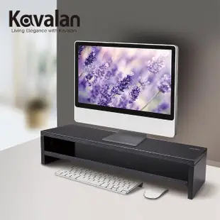 Kavalan 木質螢幕固定雙層支架 L 黑橡木(增高架)