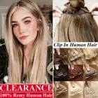 CLEARANCE Long Single Weft HUMAN Clip in Real Remy Hair Extensions Full Head AU