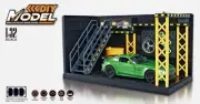 1/32 Scale Garage Diorama Ming Ying for Jada Hot Wheels Die Cast DIY Model LED