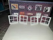 1:24 & 1:25 Scale Windows 4 pane G-Scale For Garage Dioramas White
