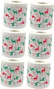 minkissy 3sets Printed Paper Roll Nativity Accessories Xmas Table Napkin Toilet Tissue Prank Tissue Napkin Merry Christmas Bathroom Accessory Toilet Paper Virgin Wood Pulp 2rolls*3