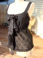 NWT BETSEY JOHNSON CLUNY LACE BLACK TOP~SIZE 6 FROM NY RETAIL STORE