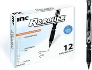 INC R2 ROLLERBALL 0.7 MM Tip Medium Point Comfort Grip R-2 Roller ball Pens with Free Flowing Liquid Ink for Smooth Writing, Premium Black Ink Pens for Home, School or Office, 12 Count