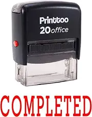 Printtoo Completed Self Inking Rubber Stamp Office Stationary Custom Stamp-Red