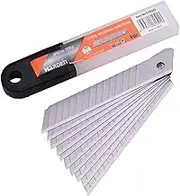 Utility Knife/Box Cutter Snap Off Blades - Pack of 10-18mm - Razor Sharp SK5 Steel - Plastic Organizer Case