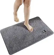 Bath Mat, Non-Slip Bathroom Mat, Water-Absorbing Quick-Drying Washable Microfiber Carpet, Bathroom Toilet Kitchen Doorway Floor Mat, 60 * 40cm (Gray)