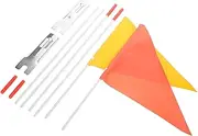 Abaodam 2pcs Bicycle Flagpole High Visibility Flags for Safety Heavy Duty Poles Brightly Colored Design for Bike Trailers Tricycles Outdoor Activities