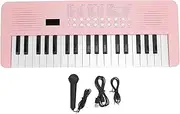 37 Key Digital Piano Keyboard with Microphone 200 Tones 200 Rhythms 35 Demos Multi Electronic Music Piano Keyboard Instrument for Beginners (Pink)