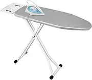 Ironing Board, Heat Resistant Cover Iron Board with Steam Iron Rest, Folding Ironing Mats Top Thicken Portable Iron Board Thicken for Steam Pressing on Tabletop Or Bed,Silver
