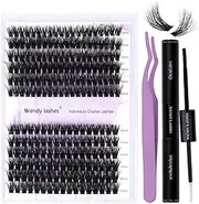 WENDY Lashes Clusters 60D+80D Lash Clusters DIY Eyelash Clusters 3D Effect 12-16mm Cluster Eyelash Extensions Black Cluster Lashes Wispy Soft Individual Lashes
