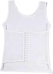 Men Cool Compression Shirt, Fitness Waist Cincher with Hooks, Slimming Shapewear Baselayer Tummy Control Vest
